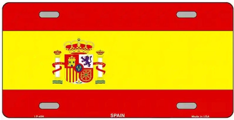 /Spanish Flag Metal Novelty License Plate