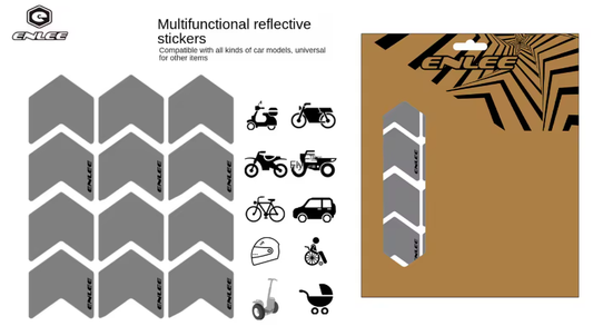 Multifunctional reflective stickers with packaging on a white background
