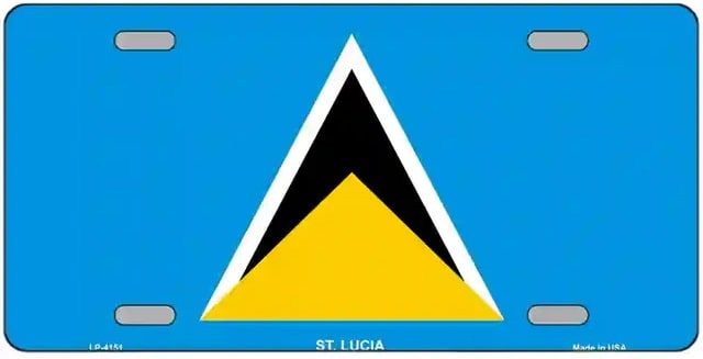 Saint Lucia Flag Metal Novelty License Plate