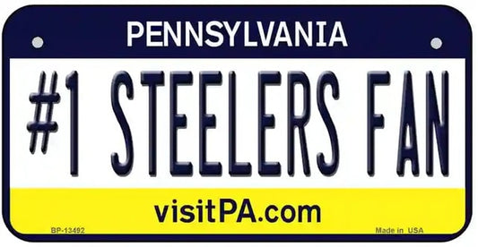 Number 1 Steelers Fan Novelty Metal Bicycle Plate