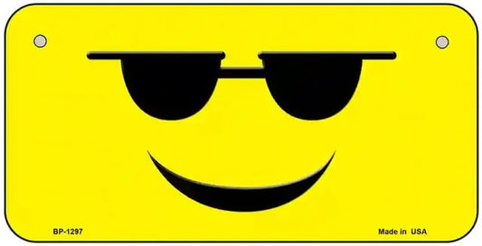 Too Cool Sunglass Smiley Bicycle License Plate