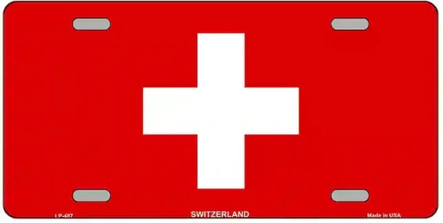 Switzerland Flag Swiss Flag Novelty License Plate