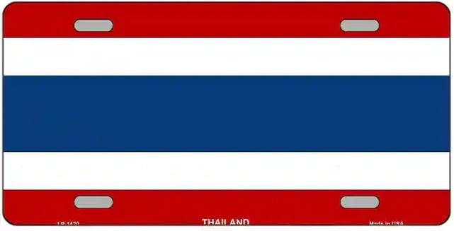 Thailand Flag Metal Novelty License Plate