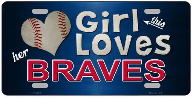 This Girl Loves Her Braves License Plate