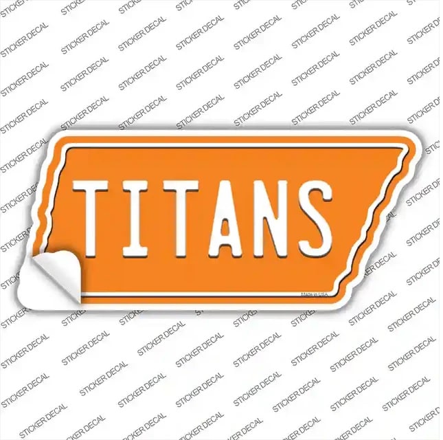 Tennessee Shaped Titans Bumper Sticker