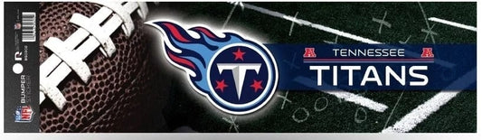 A Tennessee Titans NFL bumper sticker featuring a football and the team's logo.