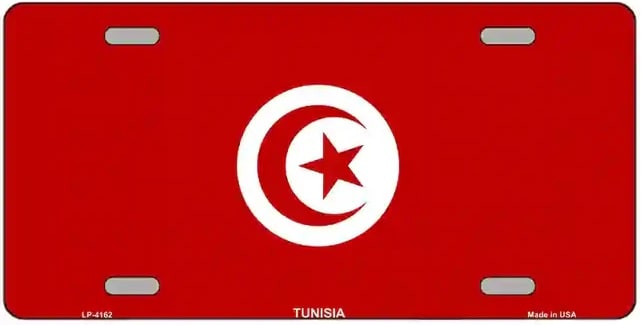 Tunisian Flag Metal Novelty License Plate