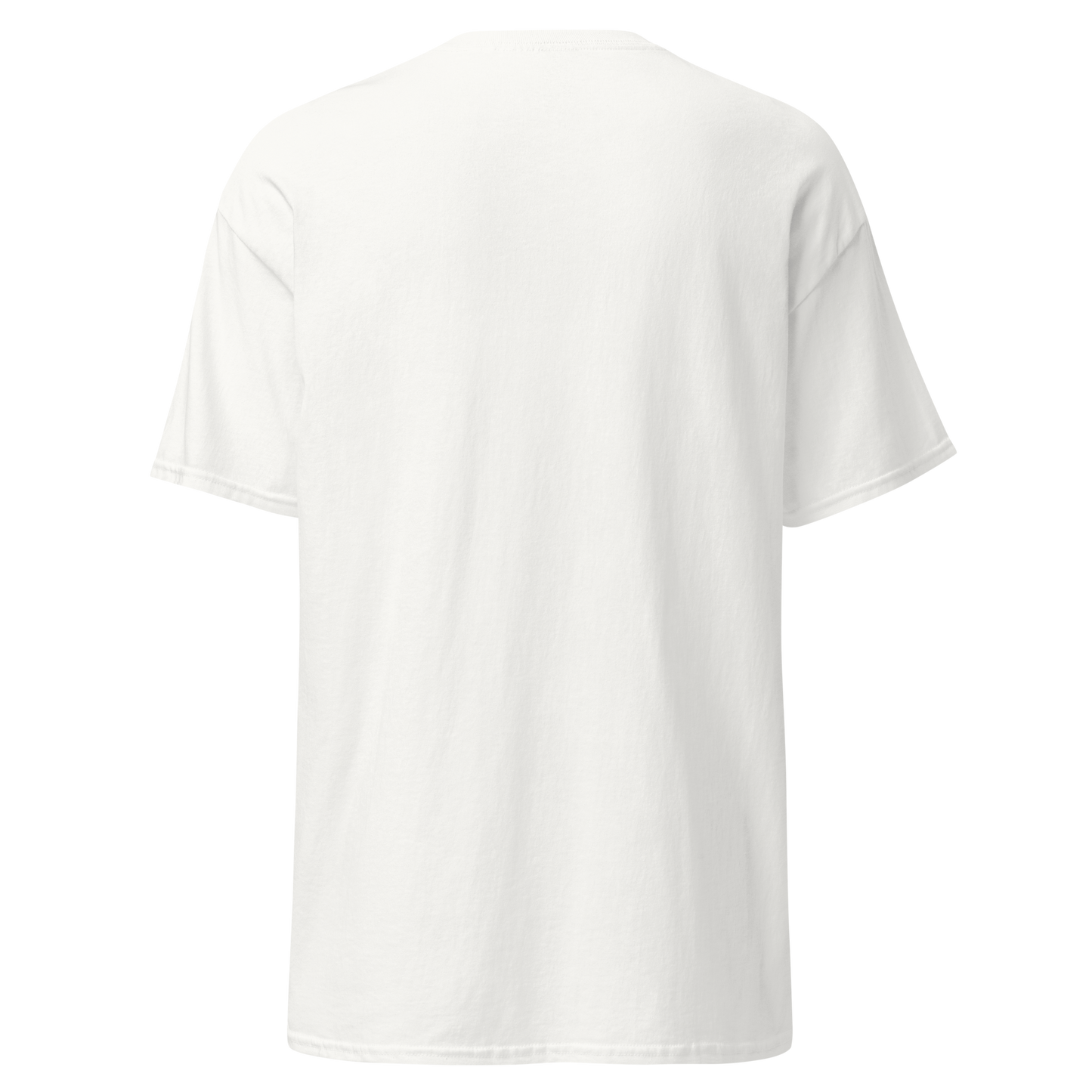 Plain white t-shirt on a light beige background