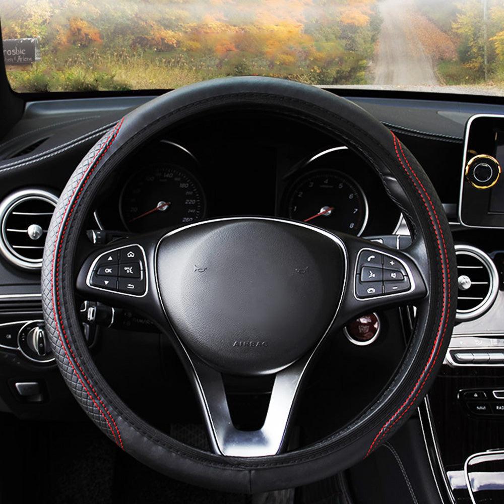 Universal Car Steering Wheel Cover Skid Proof Auto Steering- Wheel Cover Anti-Slip Embossing Leather Auto Car Steering Wheel Cover Auto Steering- Wheel Cover Microfiber Leather Viscose Breathable Anti-Slip Anti-Slip Embossing Car-styling Car Accessories