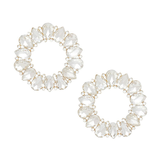 Studs Gold Dazzling Crystal Wreath Earrings Women