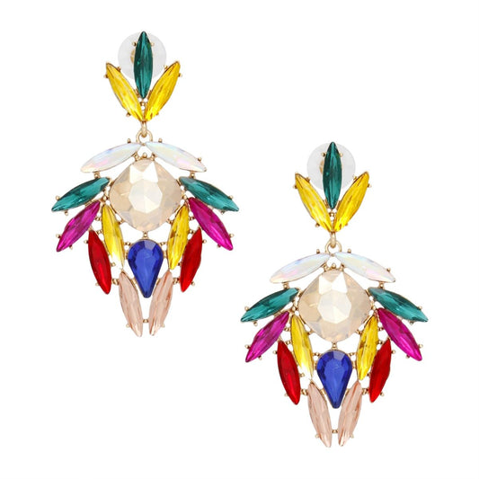 Drop Show Stopping Multi Marquise Crystal Earrings