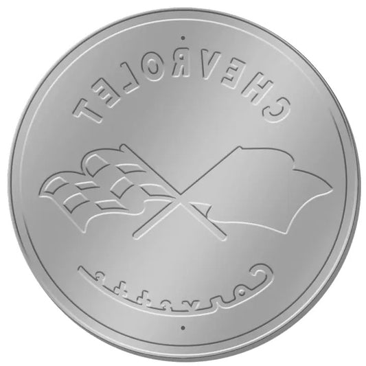 Back Of Chevrolet Corvette Racing Flags Circular Sign