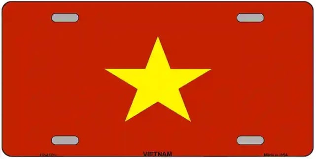 Vietnam Flag Metal Novelty License Plate
