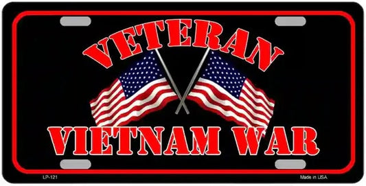 Vietnam War Veteran Novelty Metal License Plate