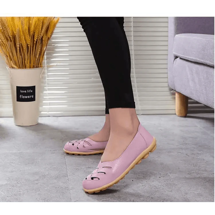 Women's Genuine Leather Flats Sandals Elegant Comfortable Soft Non Slip Design For Women