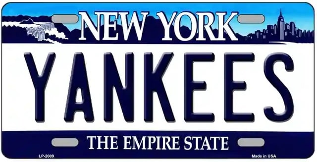 Yankees New York State Metal Souvenir Novelty License Plate