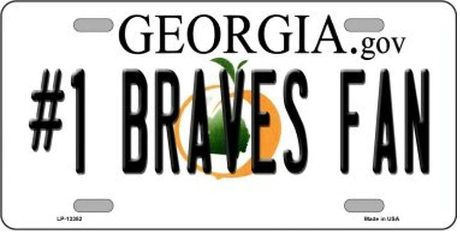 Number 1 Braves Fan License Plate