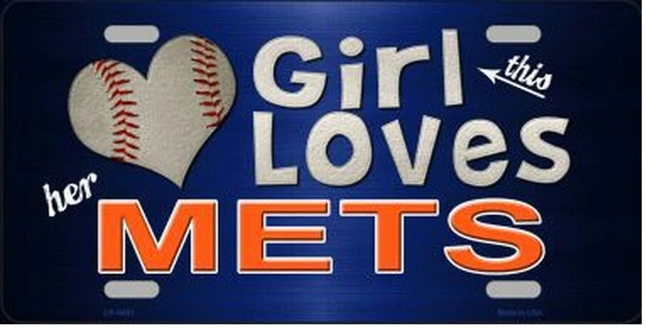 This Girl Loves Her Mets Vanity Novelty License Plate
