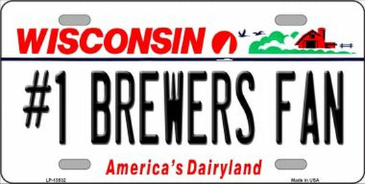 Number 1 Brewers Fan Vanity Sports Fan License Plate