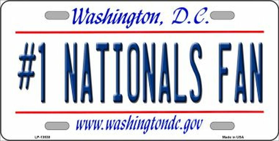 #1 Washington National Fan Vanity License Plate