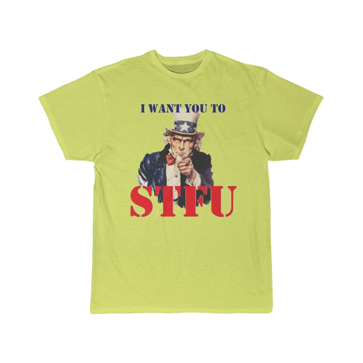 Green Yellow Uncle Sam STFU Men's Short Sleeve Tee