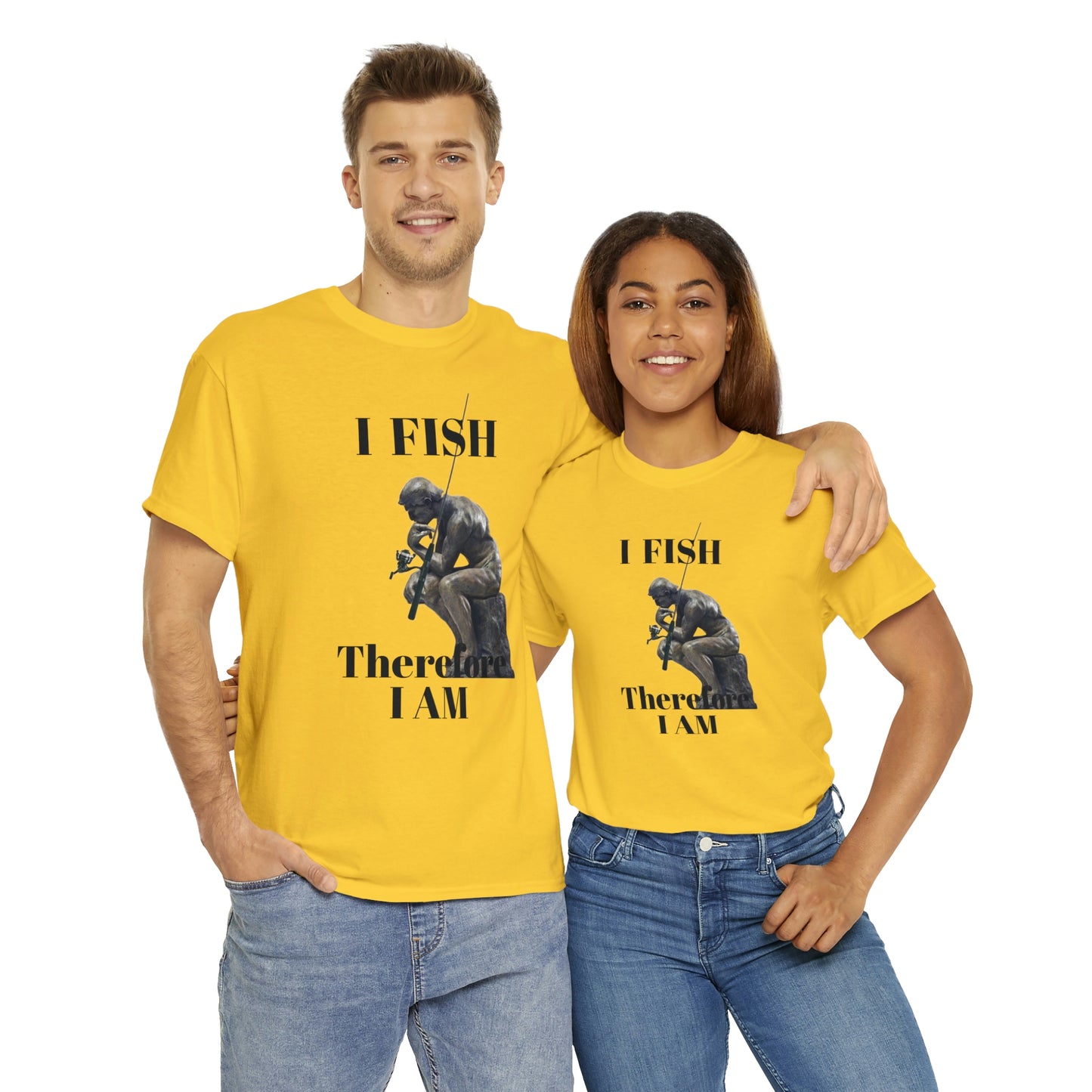 I Fish Therefore I am Unisex Heavy Cotton Tee