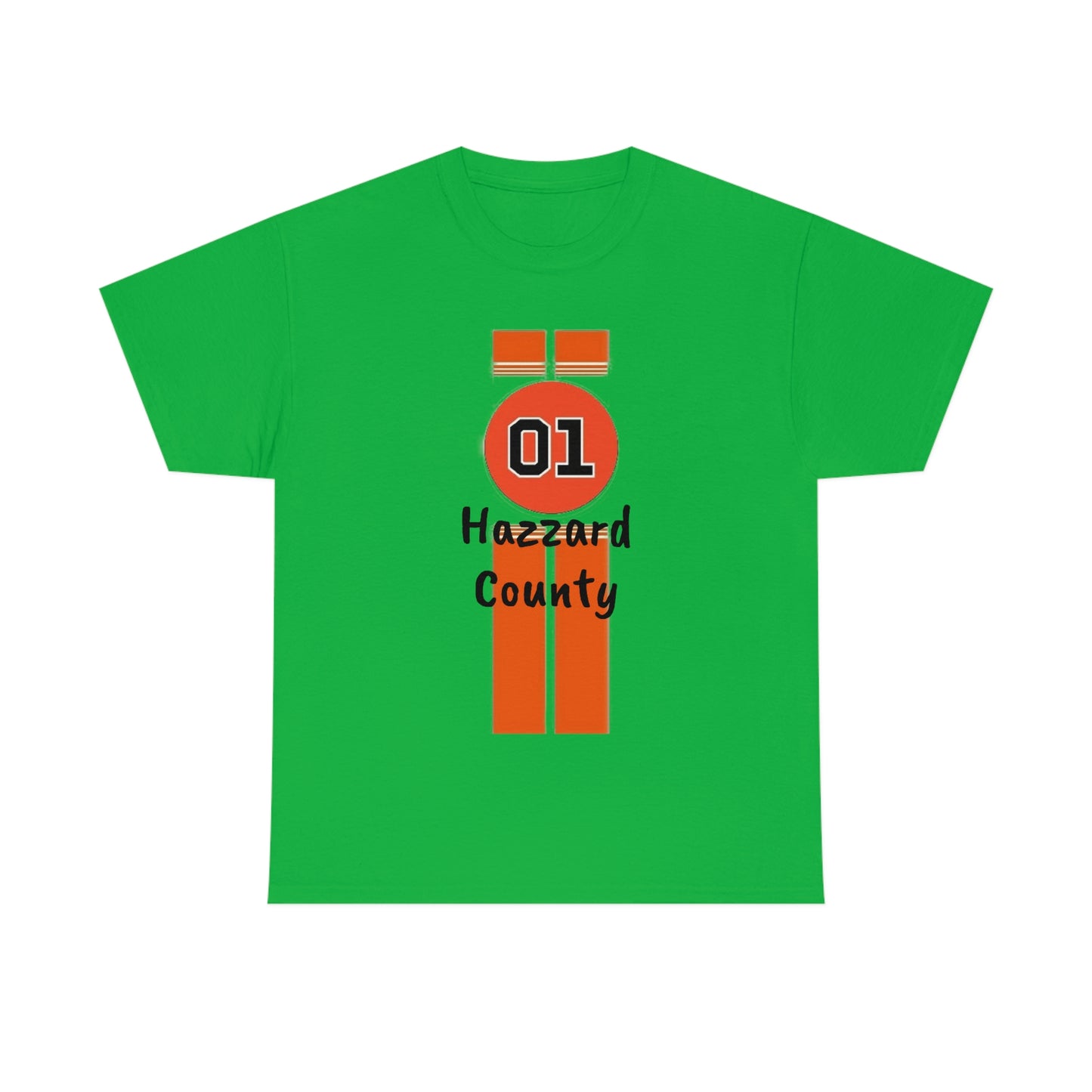 Hazzard County General Lee Racing Stripes Heavy Cotton Tee