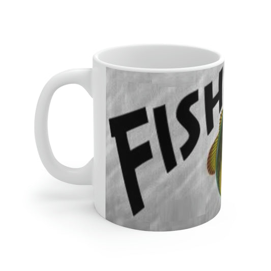 Left Side Fish-On Fisherman's Ceramic Mug
