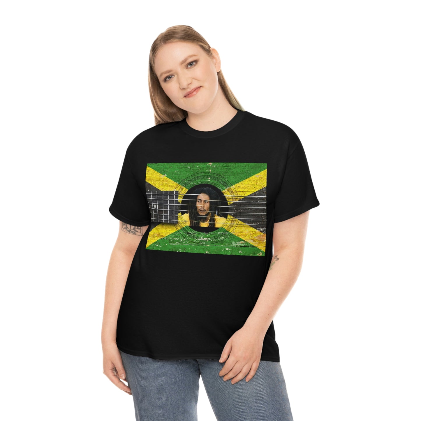 Bob Marley Reggae Guitar Unisex Heavy Cotton Tee