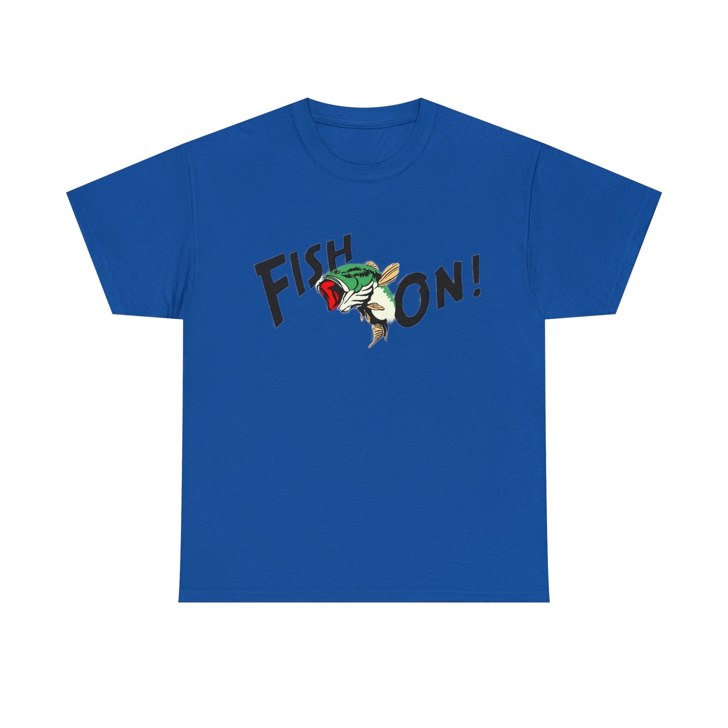 Royal Blue Fish On Unisex Heavy Cotton Tee