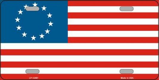 Betsy Ross American Flag Novelty Metal License Plate