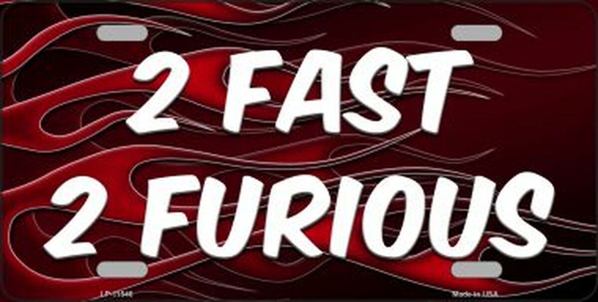 2 Fast 2 Furious License Plate Style Sign