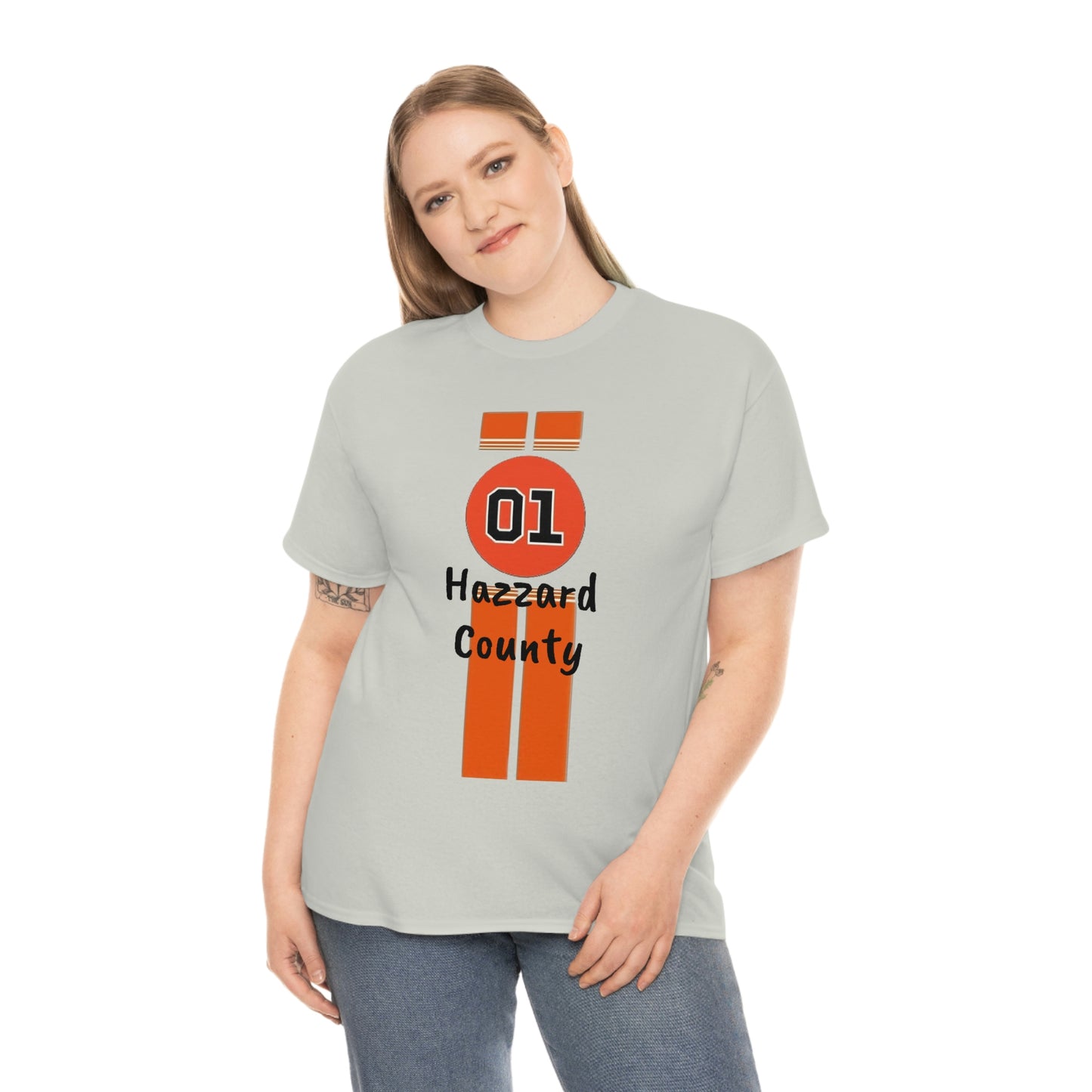 Hazzard County General Lee Racing Stripes Heavy Cotton Tee