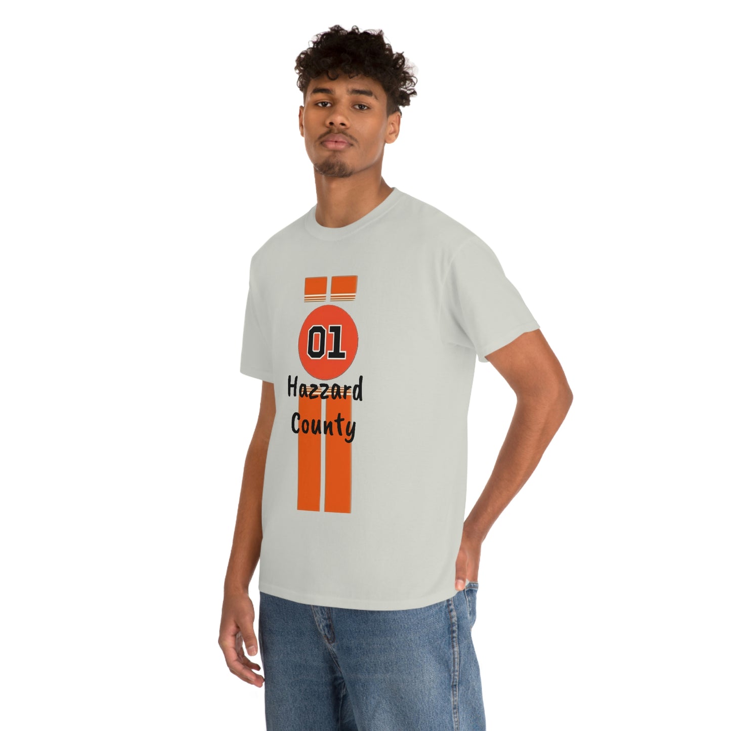 Hazzard County General Lee Racing Stripes Heavy Cotton Tee