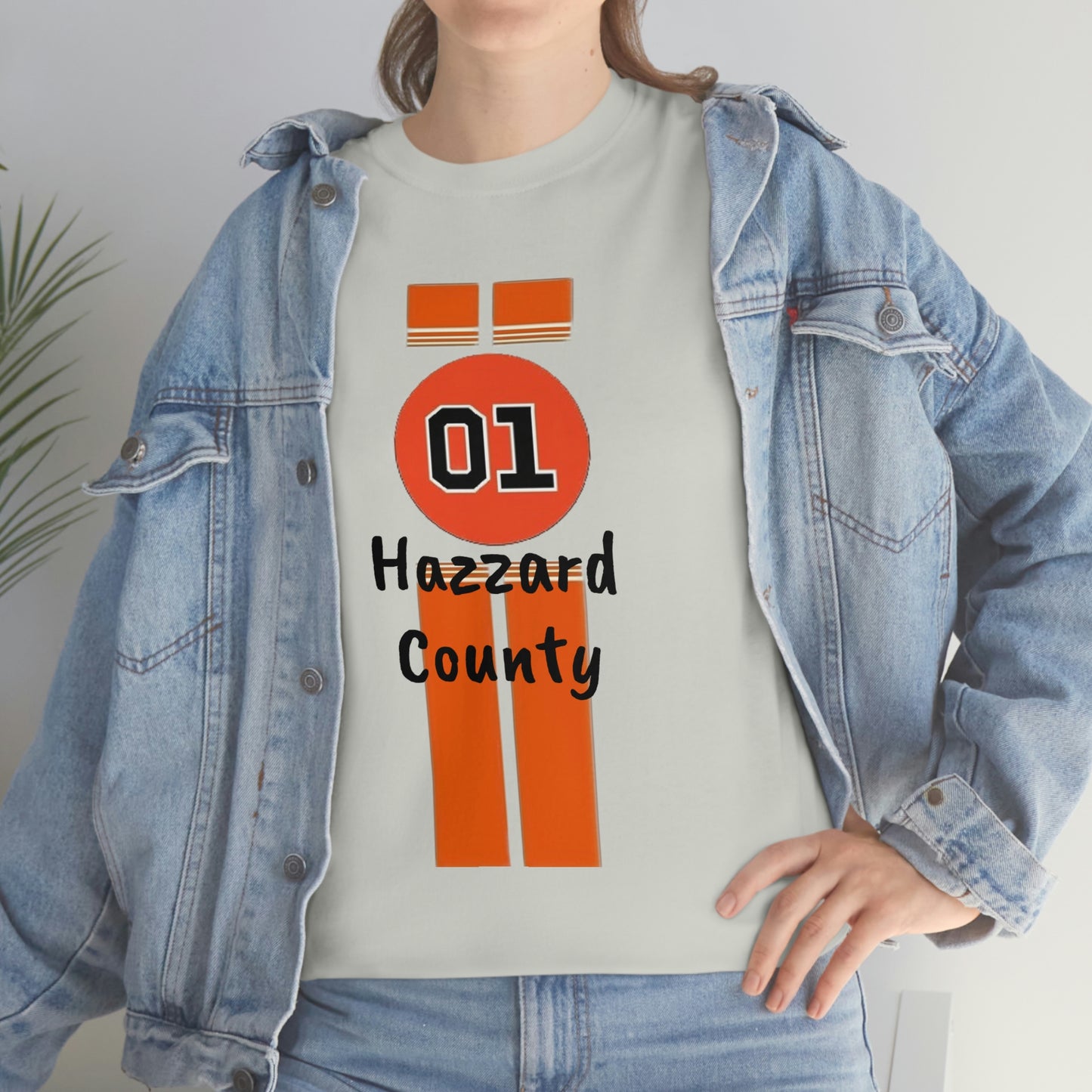 Hazzard County General Lee Racing Stripes Heavy Cotton Tee