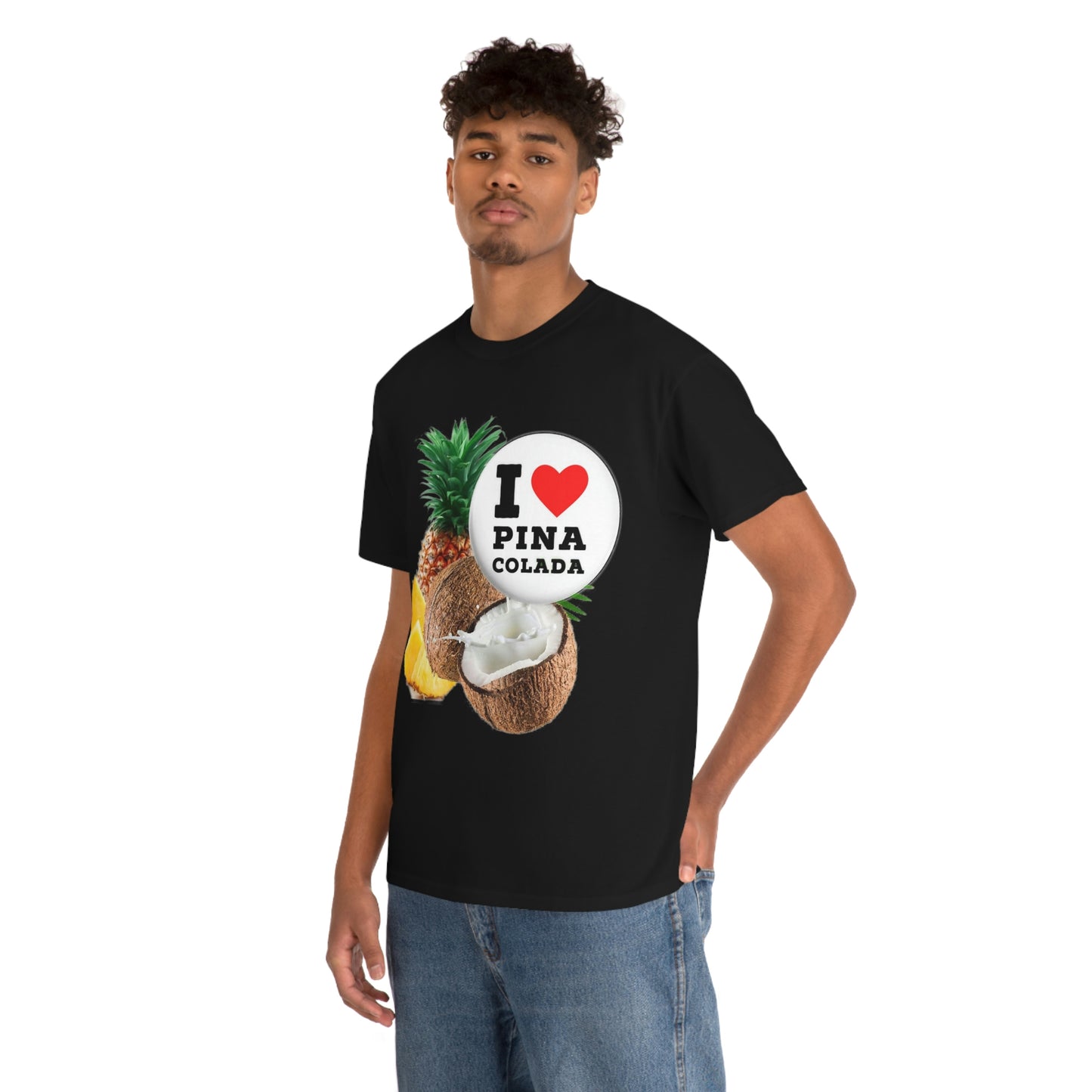 I Love Pina Colada Unisex Heavy Cotton Tee Shirt