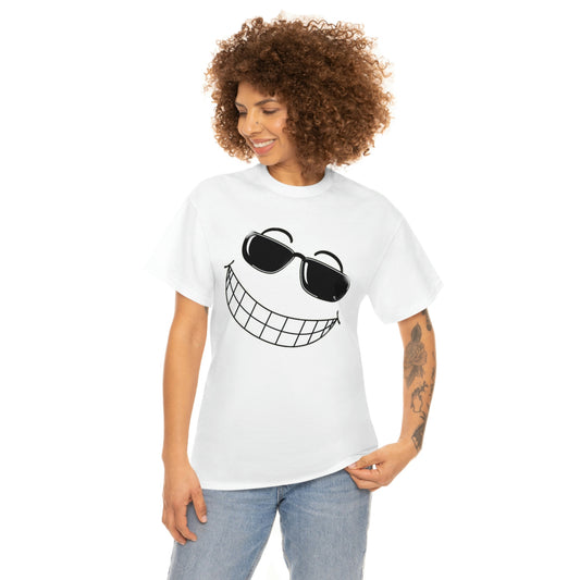 Joe Cool Smiley Face Unisex Heavy Cotton Tee