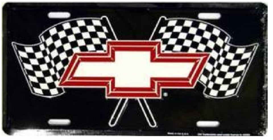 Chevy Racing Flags License Plate