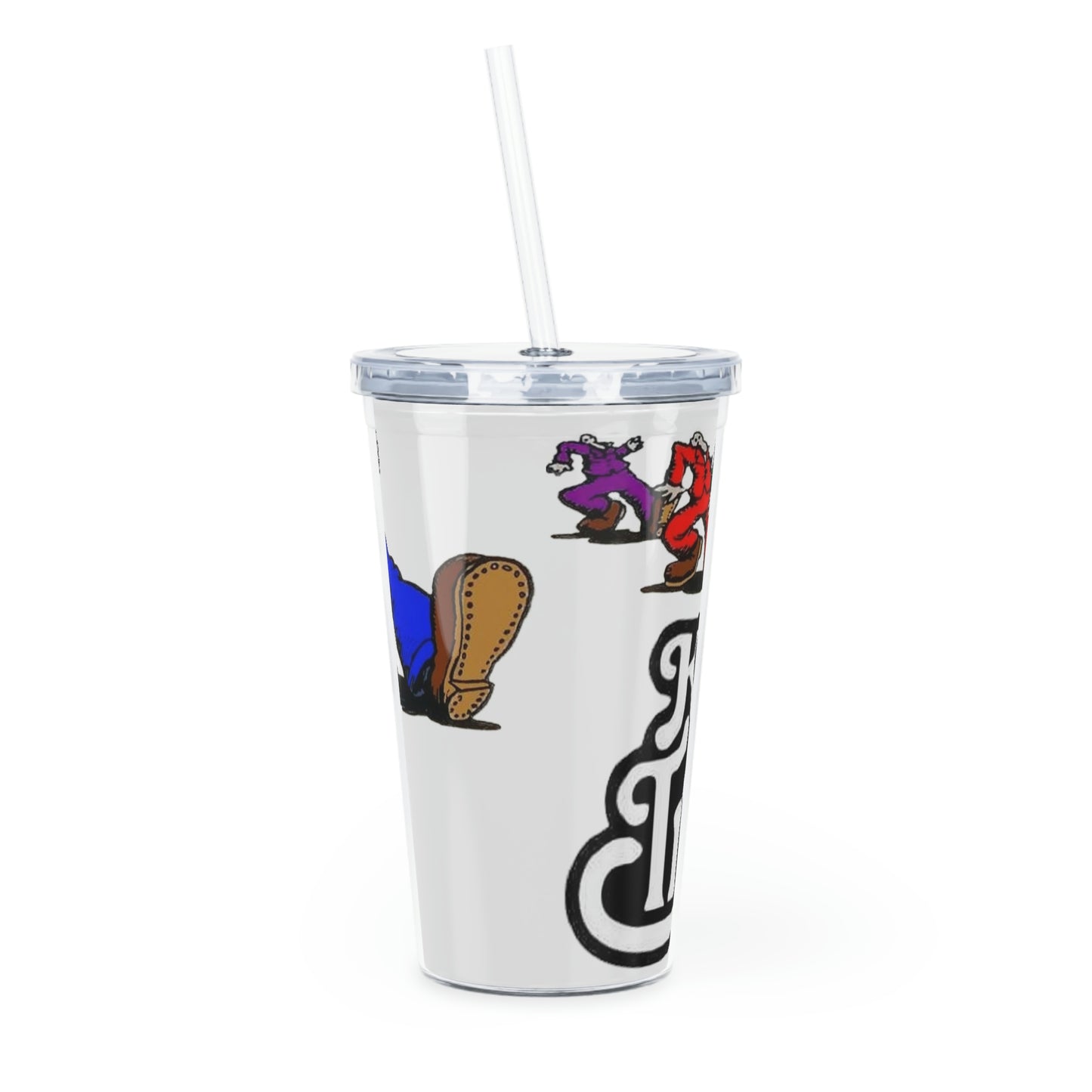 Keep On Truckin Plastic Tumbler with Straw