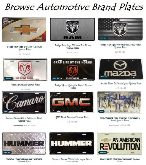 Auto Brand Plate Designs