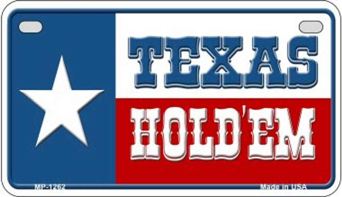 TEXAS HOLD 'EM Metal Motorcycle Plate