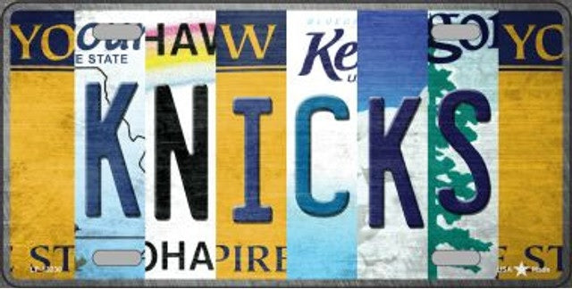 Knicks Folk Art Metal License Plate