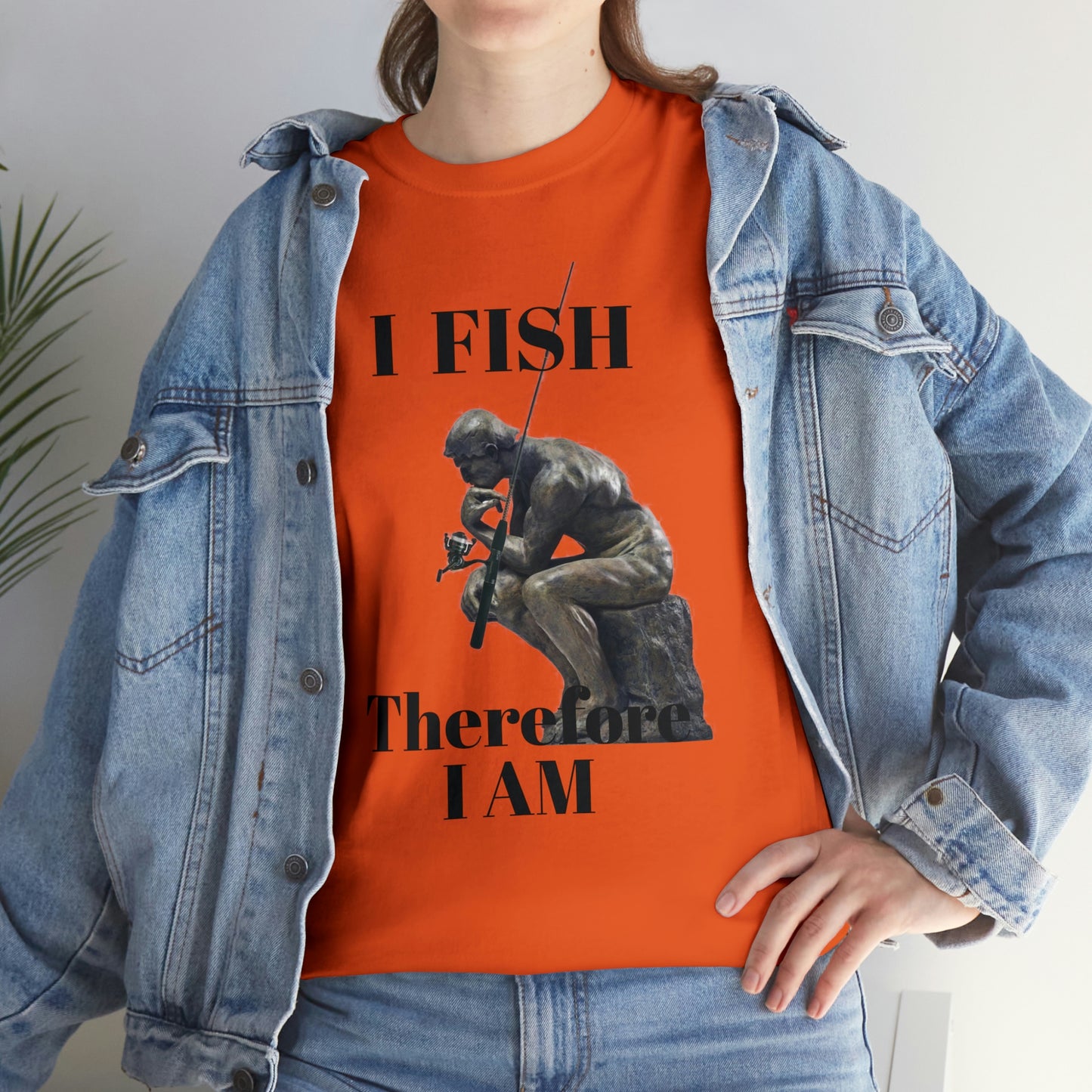 I Fish Therefore I am Unisex Heavy Cotton Tee