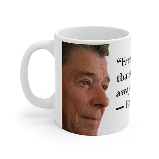 Left Side Ronald Reagan Collection Ceramic Mug  Freedom Quote