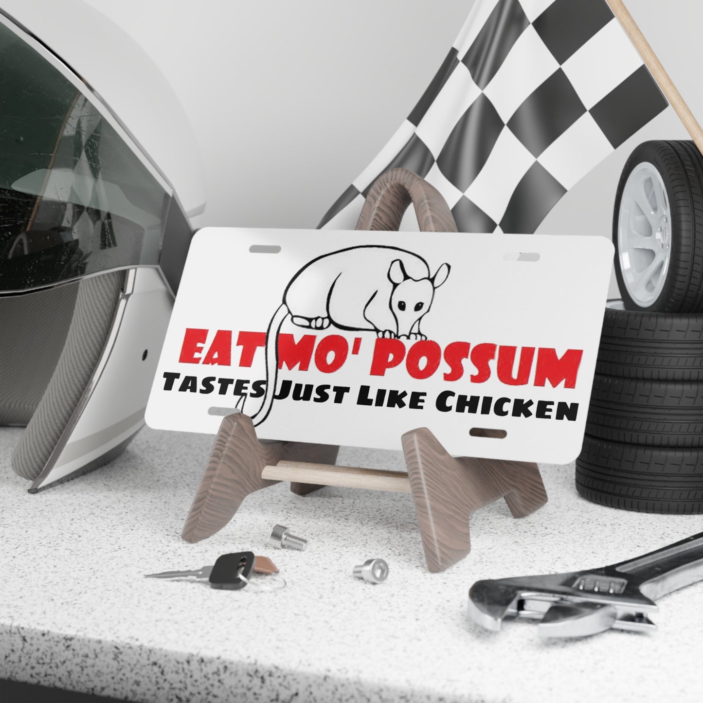 Eat Mo' Possum Vanity License Plate Style Sign