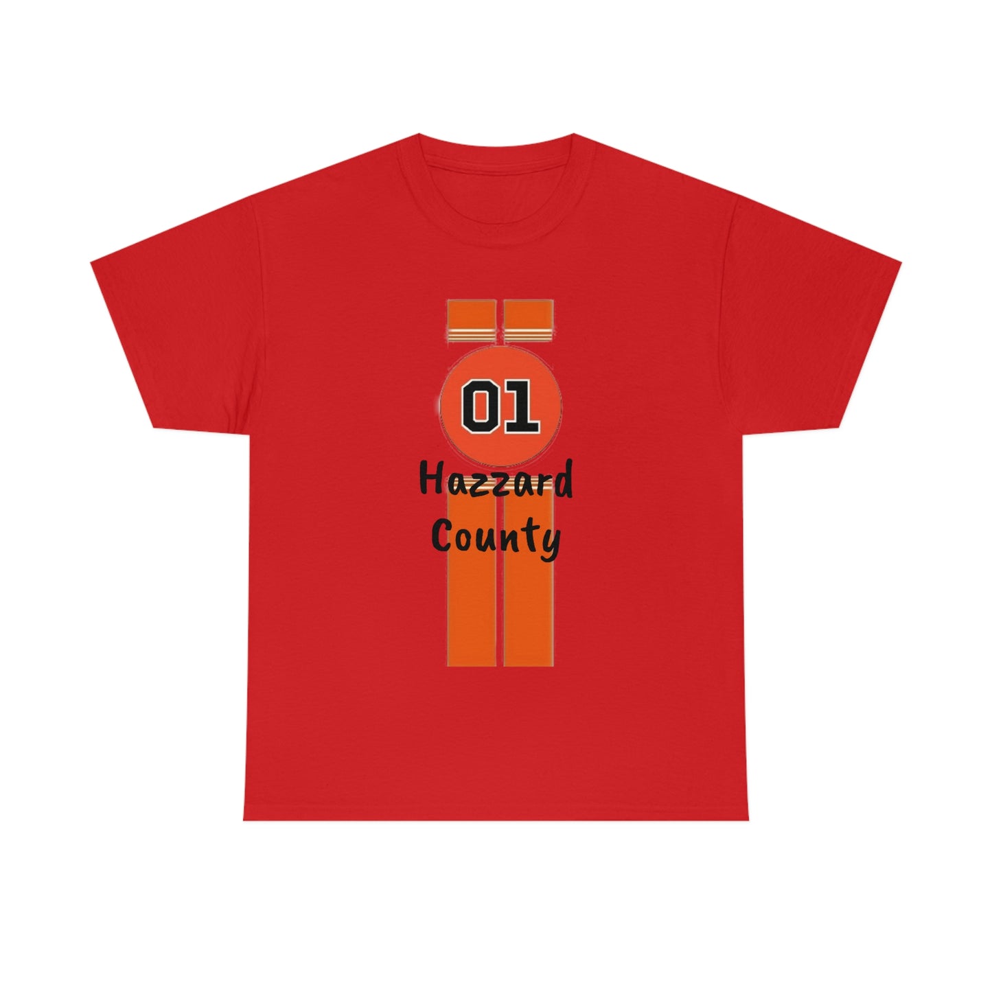 Hazzard County General Lee Racing Stripes Heavy Cotton Tee