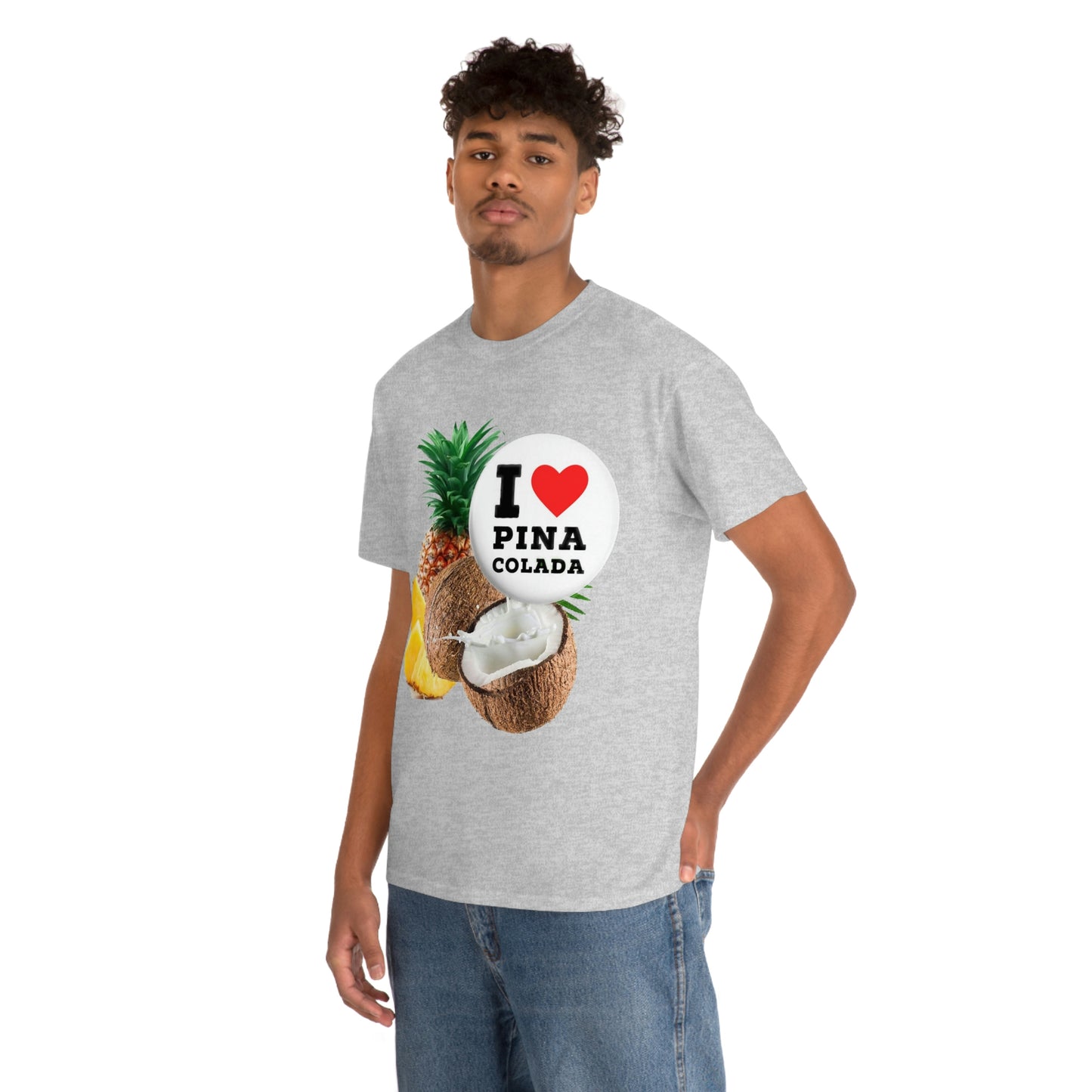 I Love Pina Colada Unisex Heavy Cotton Tee Shirt