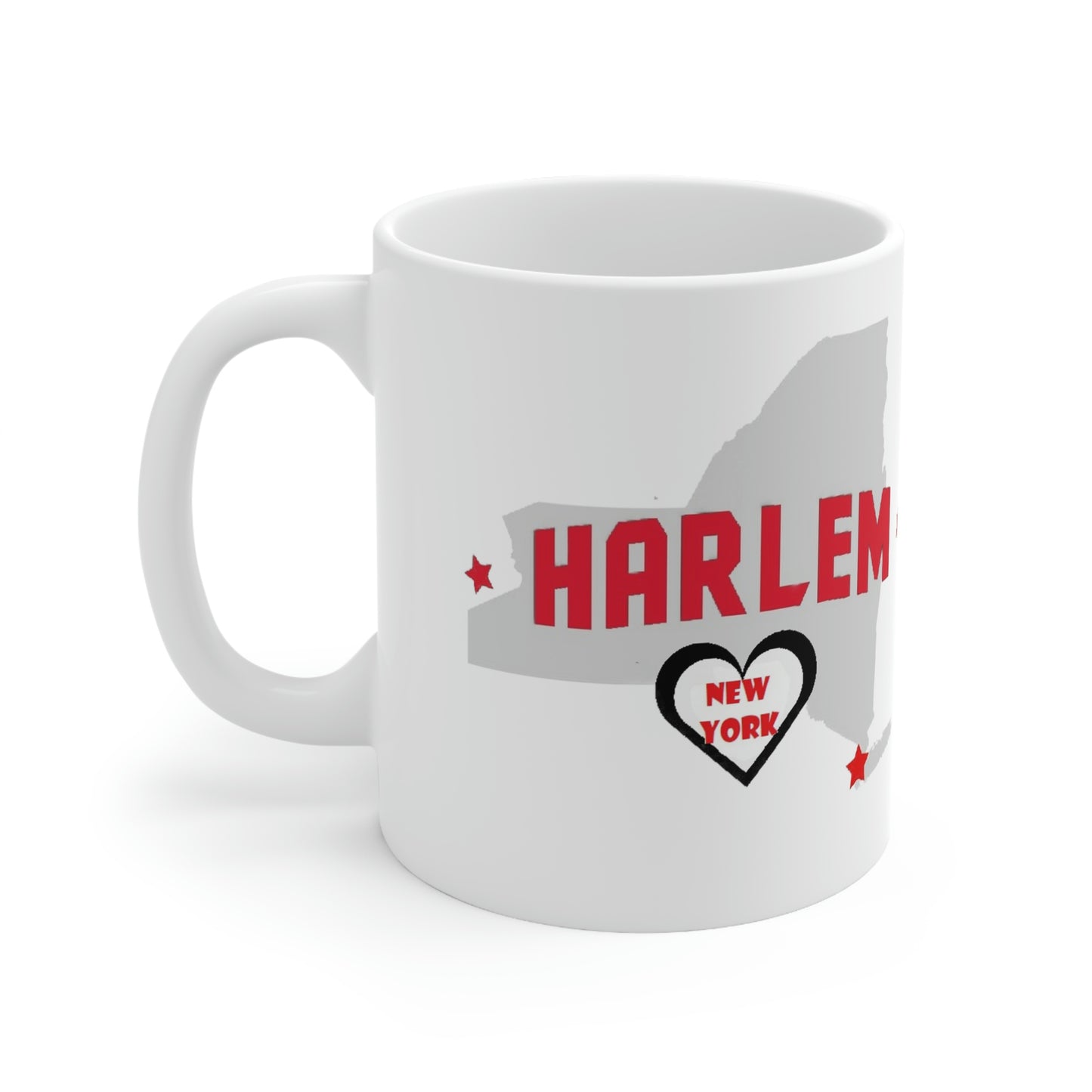 Harlem New York State Map Ceramic Mug Left View