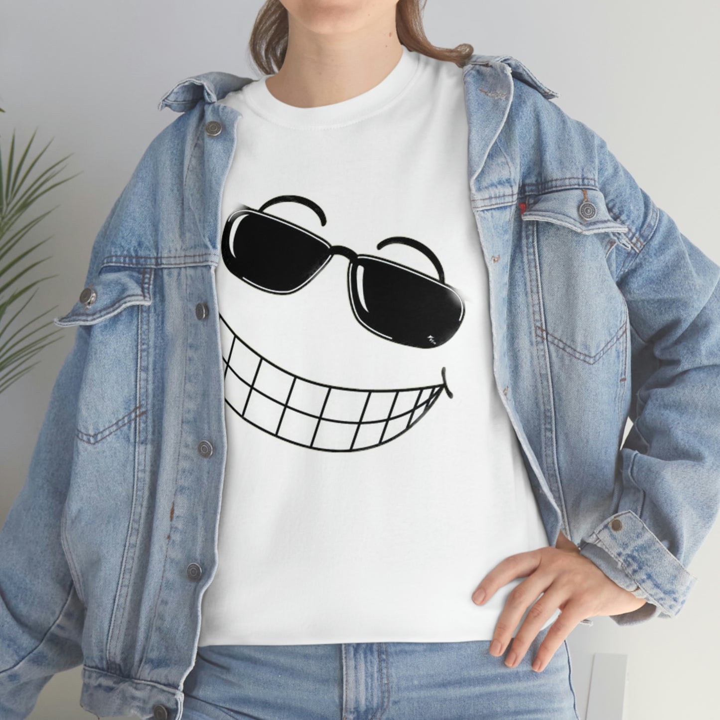 Joe Cool Smiley Face Unisex Heavy Cotton Tee