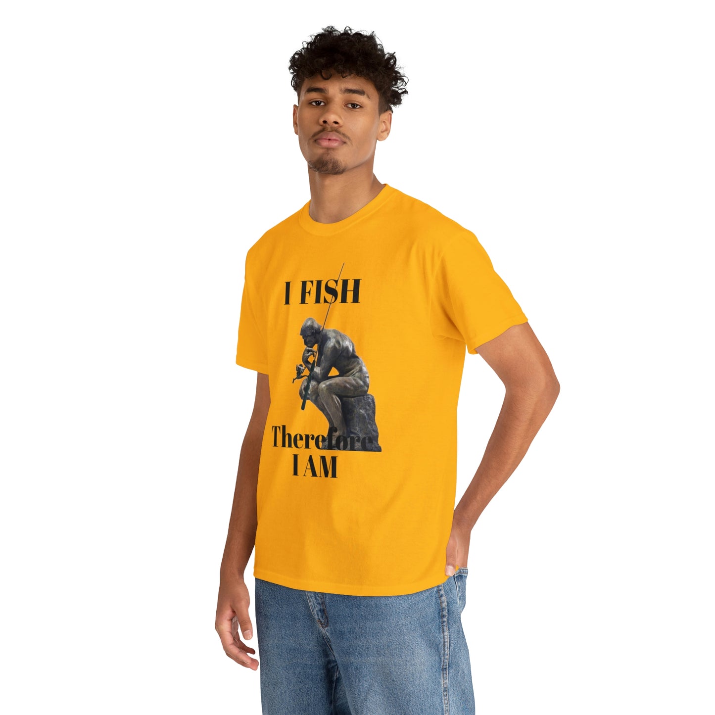 I Fish Therefore I am Unisex Heavy Cotton Tee